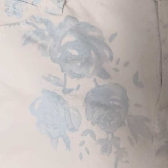 White with Blue Florals Shorts - Picture 2 of 2